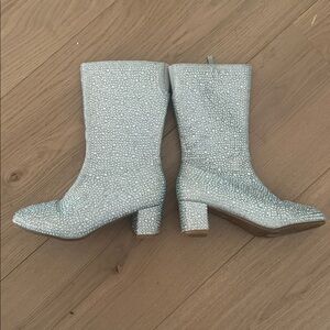 Taylor Swift Inspired Sparkling Silver Kids Boots